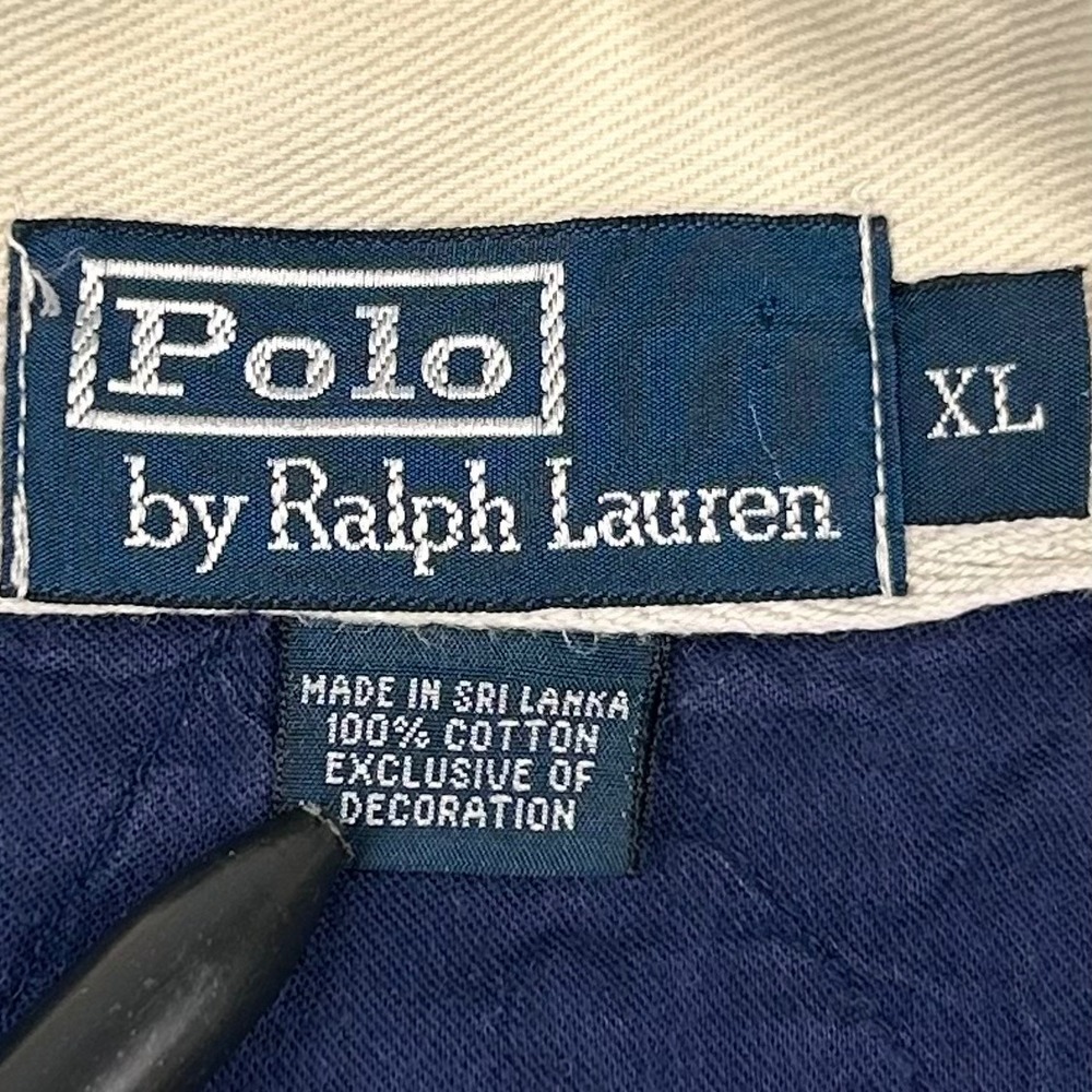 Polo Ralph Lauren Mens XL Rugby Shirt Blue Burgundy Striped Crest Lion Crested - Picture 4 of 11